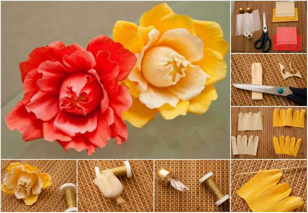 Comment créer une fleur en papier crépon - astuces et photos