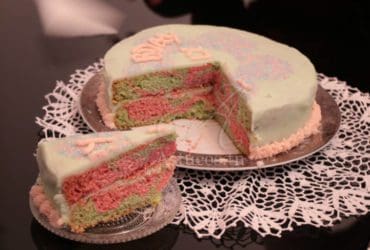 Gâteau rose et vert