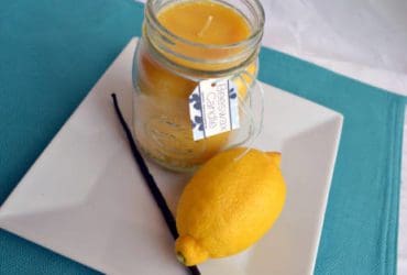 Bougie de cire d'abeille au citron et à la vanille