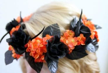 Magnifique couronne de fleurs DIY pour HALLOWEEN